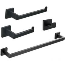 Barres Porte-Serviettes Ensemble 4 Pièces Barre de Serviettes de Bains Porte-Serviettes Anneau de Serviette Crochet Acier Inoxydable 304 Ensemble de