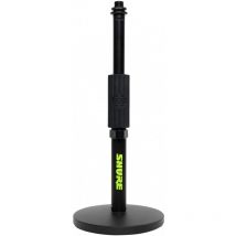 By Gator Broadcast Desk Series Support de micro de bureau à base ronde avec embrayage rotatif à hauteur standard réglable et base de 6' (SH-DESKTOP1)