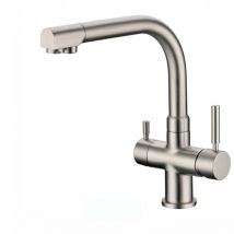 Rubinetto da cucina Shurity 380 3 vie 3/8" Nickel Spazzolato