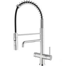 Shurity - Rubinetto da cucina con Doccetta a molla 395 3 vie 3/8" Cromo