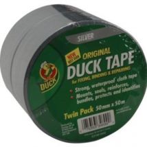 Tape Original 50mm x 50m Silver (Pack of 2) - Duck