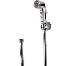 Set doccetta bidet con doccia a pulsante cromata, flessibile e supporto