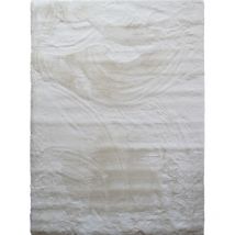 Thedecofactory - siberie - Tapis imitation fourrure extra-doux blanc 80x150