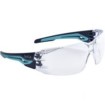 Bolle Sicherheitsbrille Silex - Werkstatbrille mit Augenschutz nach EN166 und klarer Sichtscheibe, blau/blau