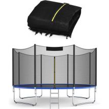 Start - Sicherheitsnetz für Trampolin 305 cm, 6-Pfosten-Trampolinnetz, UV-beständig, Doppelreißverschluss, Außenkantenmodell, schwarz