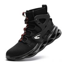 Sicherheitsschuh Herren Damen Leichter High-Top-Sicherheitssneaker S3 Atmungsaktive Arbeitsschuhe Stahlkappe - Schwarz 44EU 27cm,AAFGVC