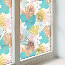 Sichtschutzfolie 50x116 Cm Pvc Sichtschutz Fenster Dekorativ Uv-schutz Blickdicht Selbstklebend Folie Für Schlafzimmer Milchglas Exotische Natur