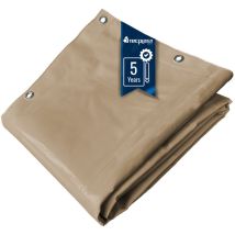 Sichtschutzplane Dunkelbeige 2,5x3 M - 5 Jahre Garantie Tecplast Lp506bv - Wind- Und Sichtschutz Aus Pvc - Garten-sichtschut