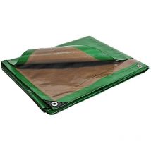 Sichtschutzplane 4x5m Tecplast HQ250BV - Grün und Braun - Hohe Leistung - Sicht- und Windschutz - Sichtschutz Garten