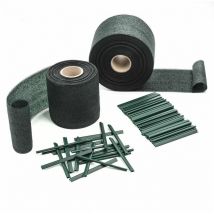 Estexo - Sichtschutzstreifen Sichtschutz Doppelstabmatten Klemmschienen hdpe 19cm + Clips Grün / 35m