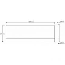 Essentials - 1500mm Modern Acrylic Side Front Bath Panel Gloss White Finish Range