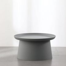 Side Table 70cm Round pp Anti uv Grey Living Home Furniture Lamp Coffee End Unit