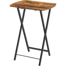 Hoobro - Side Table, Folding Tray Table, Snack Dinner Tables for Eating at Couch, Sofa End Table for Small Space, Living Room, Industrial, Easy