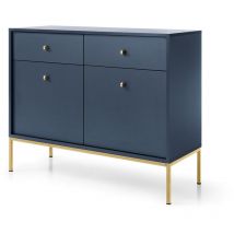 Sideboard 104cm in blau, Fußgestell goldfarben, MALAGA-160
