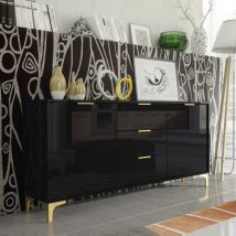 Creative Furniture - Sideboard 140cm Luxury Modern tv Unit Black High Gloss