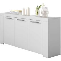 Sideboard 144x42x80 cm mattweiß mit 3 Türen und 3 Einlegeböden – Grosseto