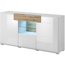 Sideboard 160cm, Kollektion ohio. Farbe Weiß und Eiche. led inklusive.