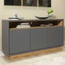 Mirage Sideboard - Dark Grey with Dark Oak - 130cm