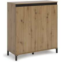 Levante - Credenza Soggiorno 2 Ante 100x110 Cm Finitura In Rovere