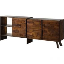 Sideboard Akazie / Altholz 205x40x83 Braun Lackiert Sevilla 11