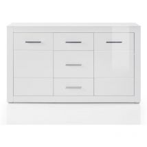 Lomadox - Sideboard Anrichte BALVE-61 in weiß Hochglanz BxHxT: 164x97x42cm