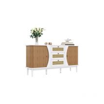 Sideboard, armoire en rotin avec tiroirs, commode avec portes coulissantes, 140.57640cm