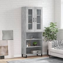Sideboard Cupboar,Buffet,Highboard Concrete Grey 69.5x34x180 cm Engineered Wood VSVS53730