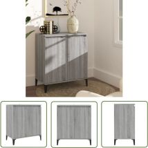 Nvees - The Living Store Sideboard Grau Sonoma 60x35x70 cm Holzwerkstoff - Schreibtisch - Wohnzimmermöbel - Sideboard Grau - Regal - Holz Sideboard