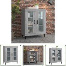 The Living Store Sideboard Grau Sonoma 69,5x34x90 cm Holzwerkstoff - Schreibtisch - Wohnzimmermöbel - Sideboard - Regal - Holz Sideboard