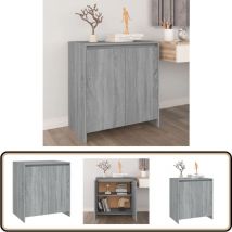 Sideboard Grau Sonoma 70x41x75 cm Holzwerkstoff - Sideboard - TV-Schrank - Wohnraumschrank - Regal - Grau