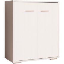 Kleiner Schrank 2 Türen Aufbewarungsschrank Beistellschrank 60x71x30cm Modelo Lander L2 Farbe Weiss