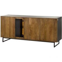 Sideboard Mango / Altholz 180x47x81 schwarz / natur lackiert davis 21