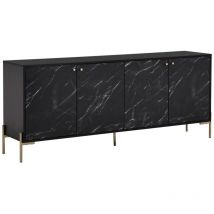 Sideboard mit 4 Türen - mdf & Metall - Marmor-Optik Schwarz & Goldfarben - ciemila von Pascal Morabito