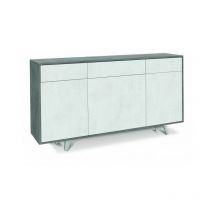 Sideboard mit drei Türen und drei Schubladen Cemento Bianco Ossido 164x41x h92 cm