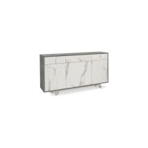 Sideboard mit drei Türen und drei Schubladen Marmor Zement 164x41x h92 cm