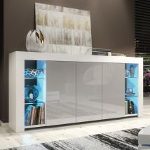 Creative Furniture - Sideboard 164 cm White tv Unit Modern Stand Grey Gloss Doors