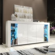 Creative Furniture - Sideboard 164 cm White tv Unit Modern Stand Gloss Doors