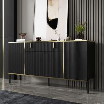 Sideboard Vintage Wohnzimmer Mit 4 Türen Und 1 Schublade,komodenschrank Mit Verstellbare Einlegboden, Küchenschrank Mit Metallbeine Für Eingang Küche,