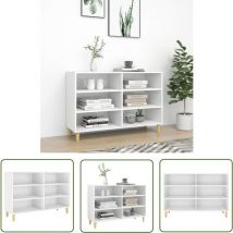 The Living Store Sideboard Weiß 103,5x35x70 cm Holzwerkstoff - Schreibtisch - Regal - Wohnzimmermöbel - Holz Sideboard - Weißer Sideboard
