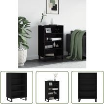 The Living Store Highboard Schwarz 57x35x90 cm Holzwerkstoff - Sideboard - Hochschrank - Wohnzimmermöbel - Schwarz - Holzwerkstoff