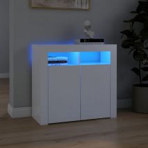 Sideboard,Kommode,Küchenschrank,Aufbewahrungsschrank mit LED-Leuchten Weiß 80x35x75 cm CFW962797