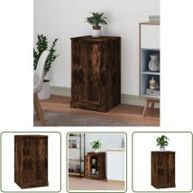 Bonnevie - The Living Store Sideboard Räuchereiche 37,5x35,5x67,5 cm Holzwerkstoff - Sideboard - Regal - Wohnzimmermöbel - Holzmöbel - Rauchfarben