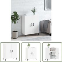 The Living Store Sideboard Weiß 69,5x34x90 cm Holzwerkstoff - Schreibtisch - Wohnzimmermöbel - Sideboard - Regal - Holz Sideboard