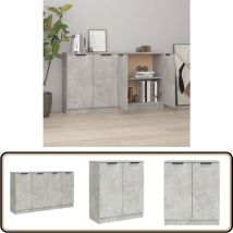 Vidaxl - Sideboards 2 Stk Betongrau 60x30x70 cm Holzwerkstoff - Sideboard - Regal - Wohnzimmermöbel - Holzmöbel - Grau