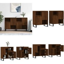 Sideboards 2 Stk. Braun Eichen-Optik Holzwerkstoff - Sideboard - Eiche Optik - Wohnzimmertisch - Regal - Holzmöbel - Home & Living