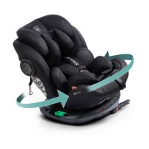 Babyauto - Siege auto gyro black line embossed - De la naissance a 12 ans - 0-36 kg - I-Size - isofix - Pivotant 360° - R129