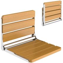 Siege De Douche Mural Rabattable Bois, Tabouret De Douche Pliable Mural, Chaise De Douche Antidérapante Pour Handicapé Personnes Âgées, 200kg