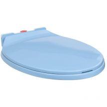 Siège de toilette à fermeture en douceur Bleu Ovale