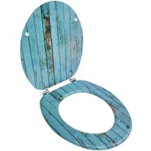 Siège de toilette avec couvercle en MDF Design de vieux bois - The Living Store
