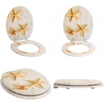 Vidaxl - Siège de toilette avec Couvercle mdf Étoile de mer - - Home & Living - Gris